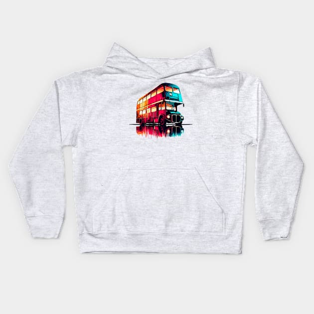 London Bus Kids Hoodie by Vehicles-Art